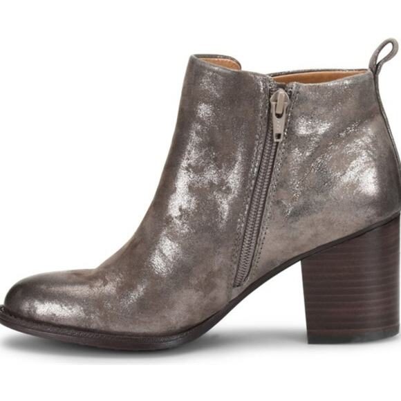 Sofft Women's Ware Boot Smoke Distressed Metallic Suede - Picture 4 of 15